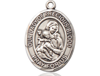 Sterling Silver Our Lady of the Precious Blood Medal Catholic Jewelry Engraved Catholic Saint Jewelry