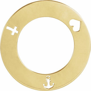 14K Yellow Engravable Pierced 20 mm Loop Pendant