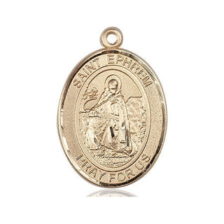 14kt Gold Filled Saint Ephrem Medal Engraved Catholic Saint Jewelry