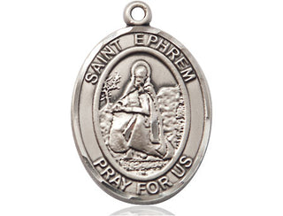Sterling Silver Saint Ephrem Medal Catholic Jewelry Engraved Catholic Saint Jewelry