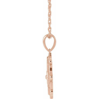 14K Rose Sacred Heart 16" Necklace