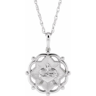 Sterling Silver Sacred Heart 16" Necklace