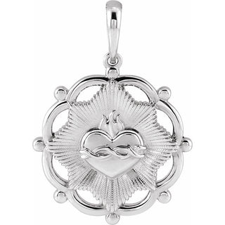 Sterling Silver Sacred Heart Pendant