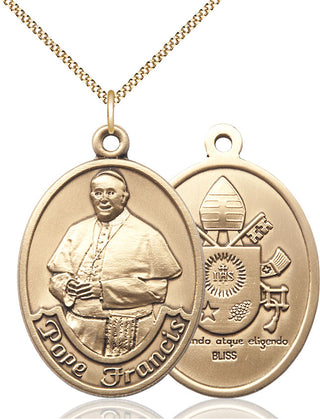 14kt Gold Filled Pope Francis Medal Catholic Jewelry