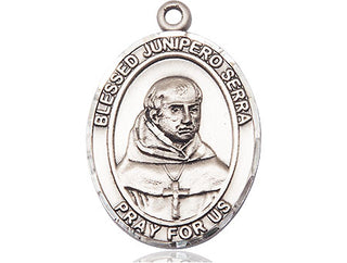 Pewter Saint Junipero Serra Medal Engraved Catholic Saint Jewelry