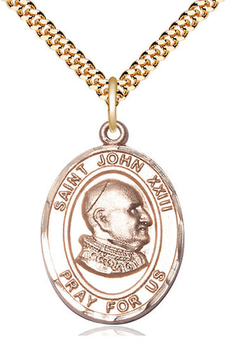 14kt Gold Filled Saint John Xxiii Medal Catholic Jewelry Engraved Catholic Saint Jewelry