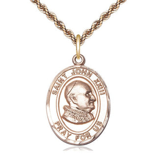 14kt Gold Saint John Xxiii Medal Engraved Catholic Saint Jewelry