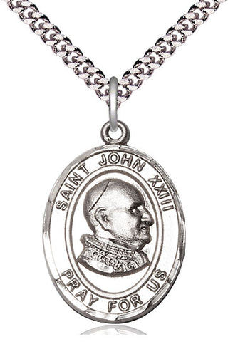 Sterling Silver Saint John Xxiii Medal Catholic Jewelry Engraved Catholic Saint Jewelry