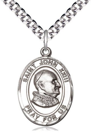Sterling Silver Saint John Xxiii Medal Catholic Jewelry Engraved Catholic Saint Jewelry