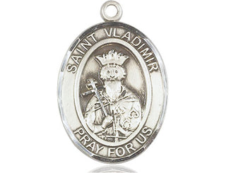 Pewter Saint Vladimir Medal Engraved Catholic Saint Jewelry