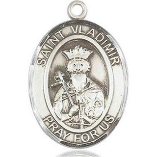 Sterling Silver Saint Vladimir Medal Catholic Jewelry Engraved Catholic Saint Jewelry