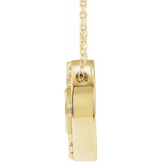 14K Yellow .025 CTW Natural Diamond Mantra 16-18"  Necklace