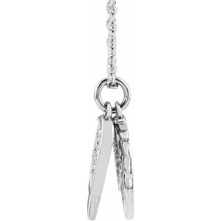 14K White .03 CTW Natural Diamond Angel Wings 16-18" Necklace