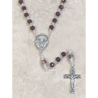 Christmas Rosary- Genuine Crystal 7mm beads with a unique CloisonnÃ© Rondelle our father bead, with mini crystals and imitation pearls.