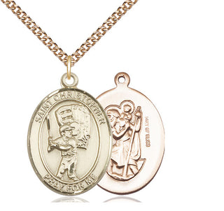 14kt Gold Filled Saint Christopher Baseball Medal Catholic Jewelry