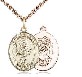 14kt Gold Filled Saint Christopher Baseball Medal Catholic Jewelry