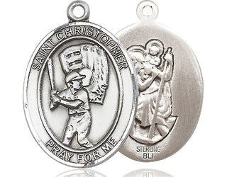 Sterling Silver Saint Christopher Baseball Medal Catholic Jewelry