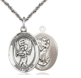 Sterling Silver Saint Christopher Baseball Medal Catholic Jewelry
