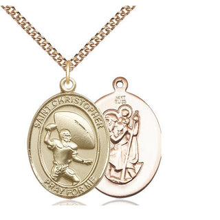 14kt Gold Saint Christopher Football Medal