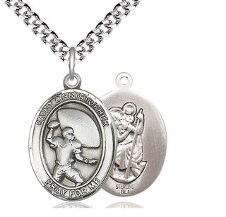 Sterling Silver Saint Christpher Football Medal Catholic Jewelry