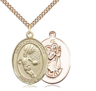 14kt Gold Saint Christopher Basketball Medal