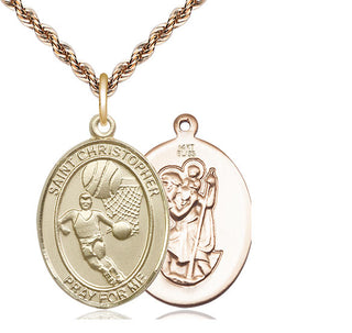14kt Gold Saint Christopher Basketball Medal