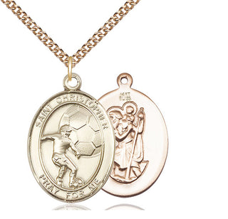 14kt Gold Saint Christopher Soccer Medal