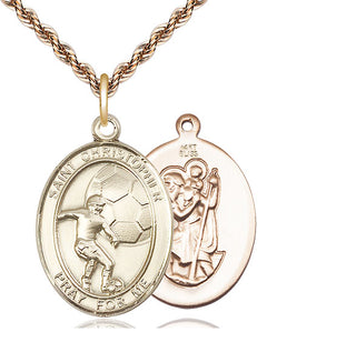 14kt Gold Saint Christopher Soccer Medal