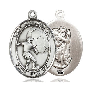 Pewter Saint Christopher Soccer Medal