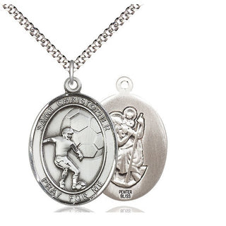 Pewter Saint Christopher Soccer Medal Catholic Jewelry