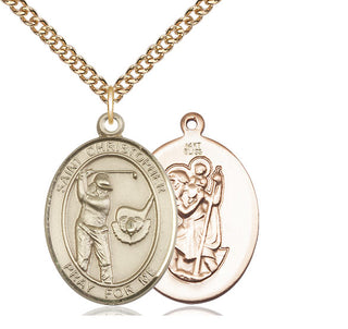 14kt Gold Saint Christopher Golf Medal