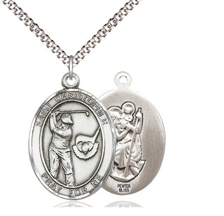 Pewter Saint Christopher Golf Medal Catholic Jewelry