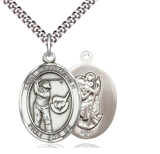 Sterling Silver Saint Christopher Golf Medal Catholic Jewelry