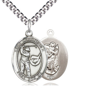 Sterling Silver Saint Christopher Golf Medal Catholic Jewelry