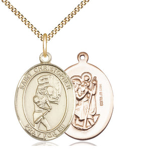 14kt Gold Filled Saint Christopher Softball Medal Catholic Jewelry