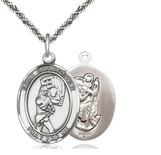 Sterling Silver Saint Christopher Softball Medal Catholic Jewelry