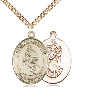 14kt Gold Saint Christopher Wrestling Medal