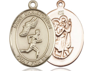 14kt Gold Saint Christopher Track&Field Medal