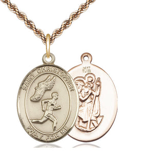 14kt Gold Saint Christopher Track&Field Medal