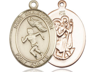 14kt Gold Saint Christopher Track&Field Medal