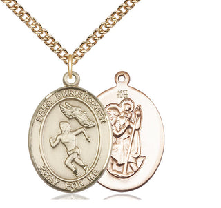 14kt Gold Saint Christopher Track&Field Medal