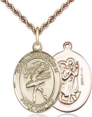 14kt Gold Filled Saint Christopher Dance Medal Catholic Jewelry