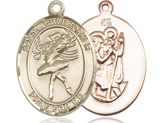 14kt Gold Saint Christopher Dance Medal