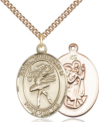 14kt Gold Saint Christopher Dance Medal