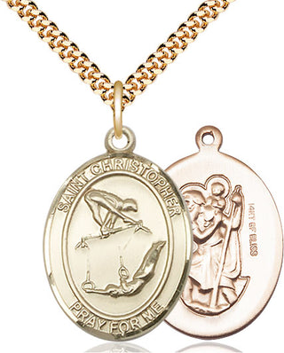 14kt Gold Filled Saint Christopher Gymnastics Medal Catholic Jewelry