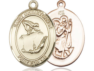 14kt Gold Saint Christopher Gymnastics Medal