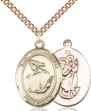 14kt Gold Saint Christopher Gymnastics Medal