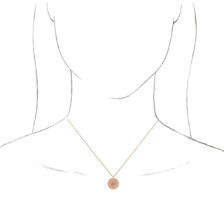 14K Rose .025 CTW Natural Diamond Lotus 16-18" Necklace