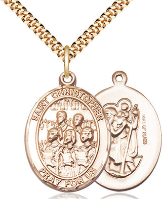 14kt Gold Filled Saint Christopher Choir Medal Catholic Jewelry