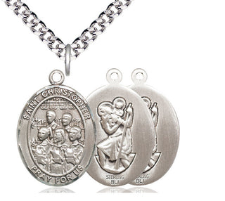 Sterling Silver Saint Christopher Choir Medal Catholic Jewelry